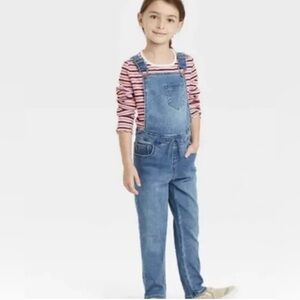 Cat & Jack Girls Denim Overalls Ultimate Stretch Blue Jeans
